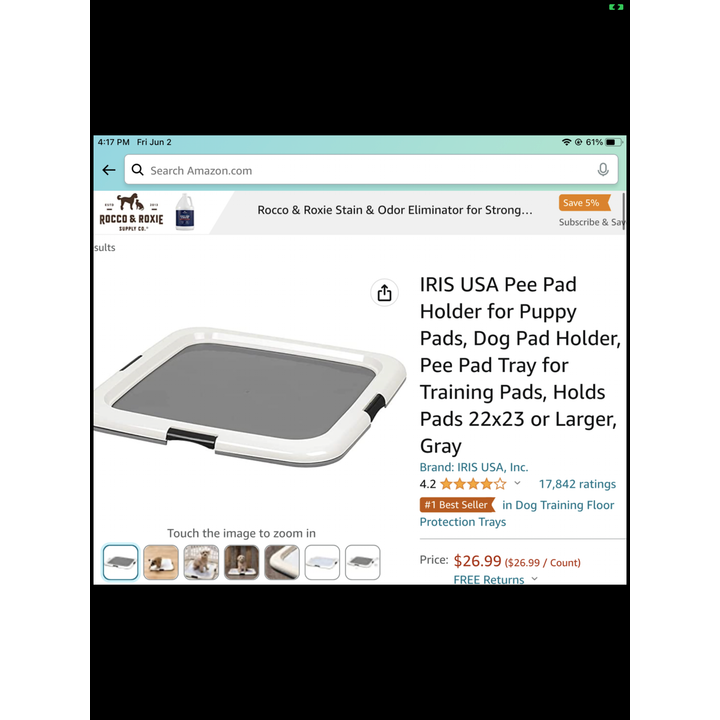IRIS USA Pee Pad Holder Tray For Puppy/Dogs 22x23