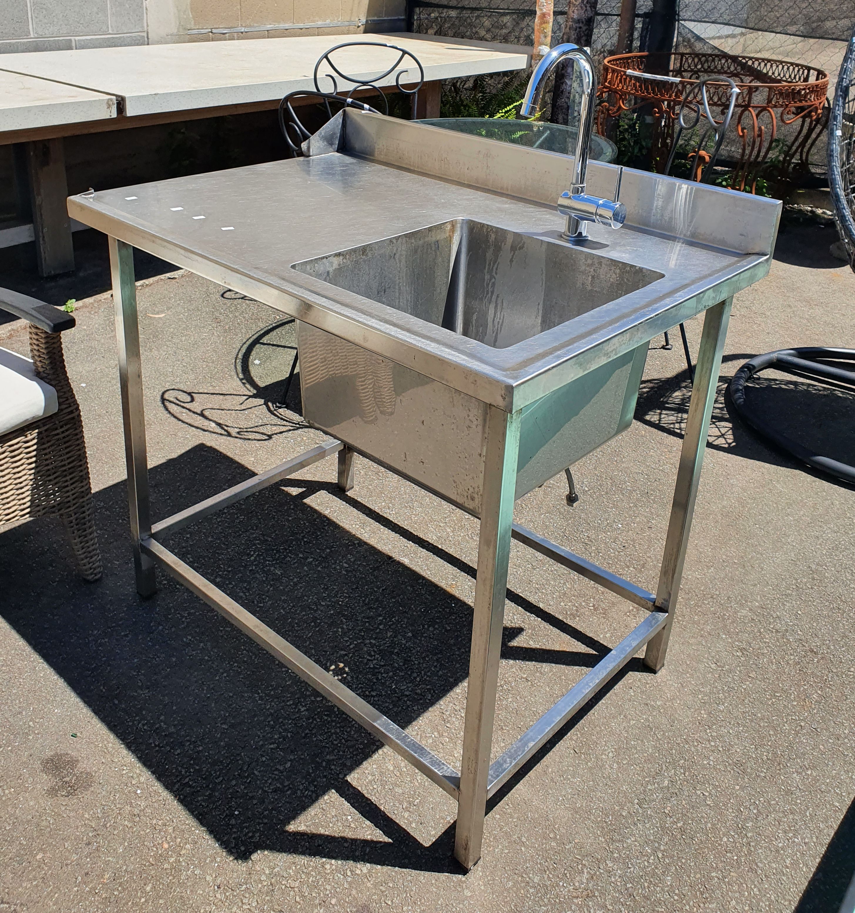 An Industrial Kitchen Sink