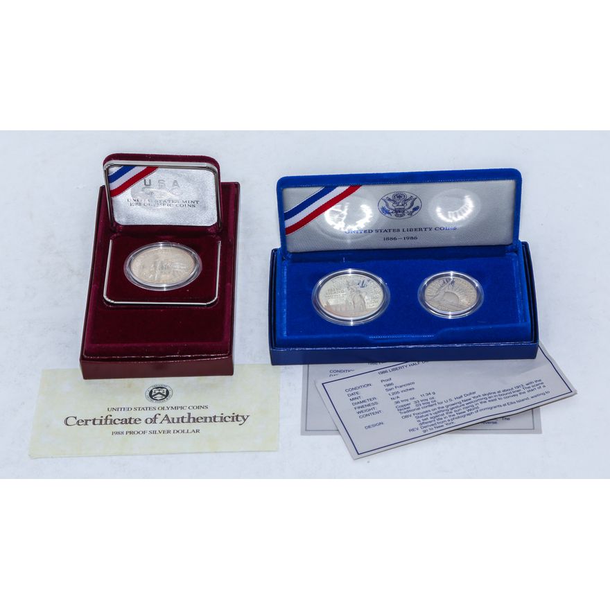 Two US Mint Silver Commemorative Sets