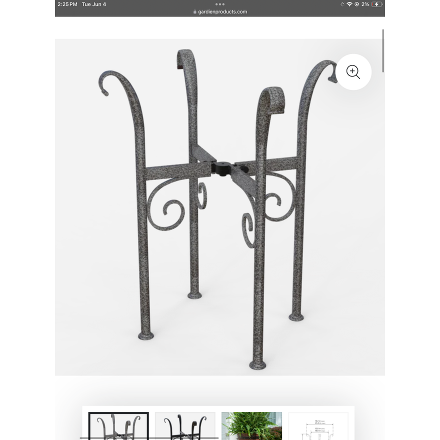 Gardien Adjustable Covington Plant Stand 16"-22" (Hammered Pewter)