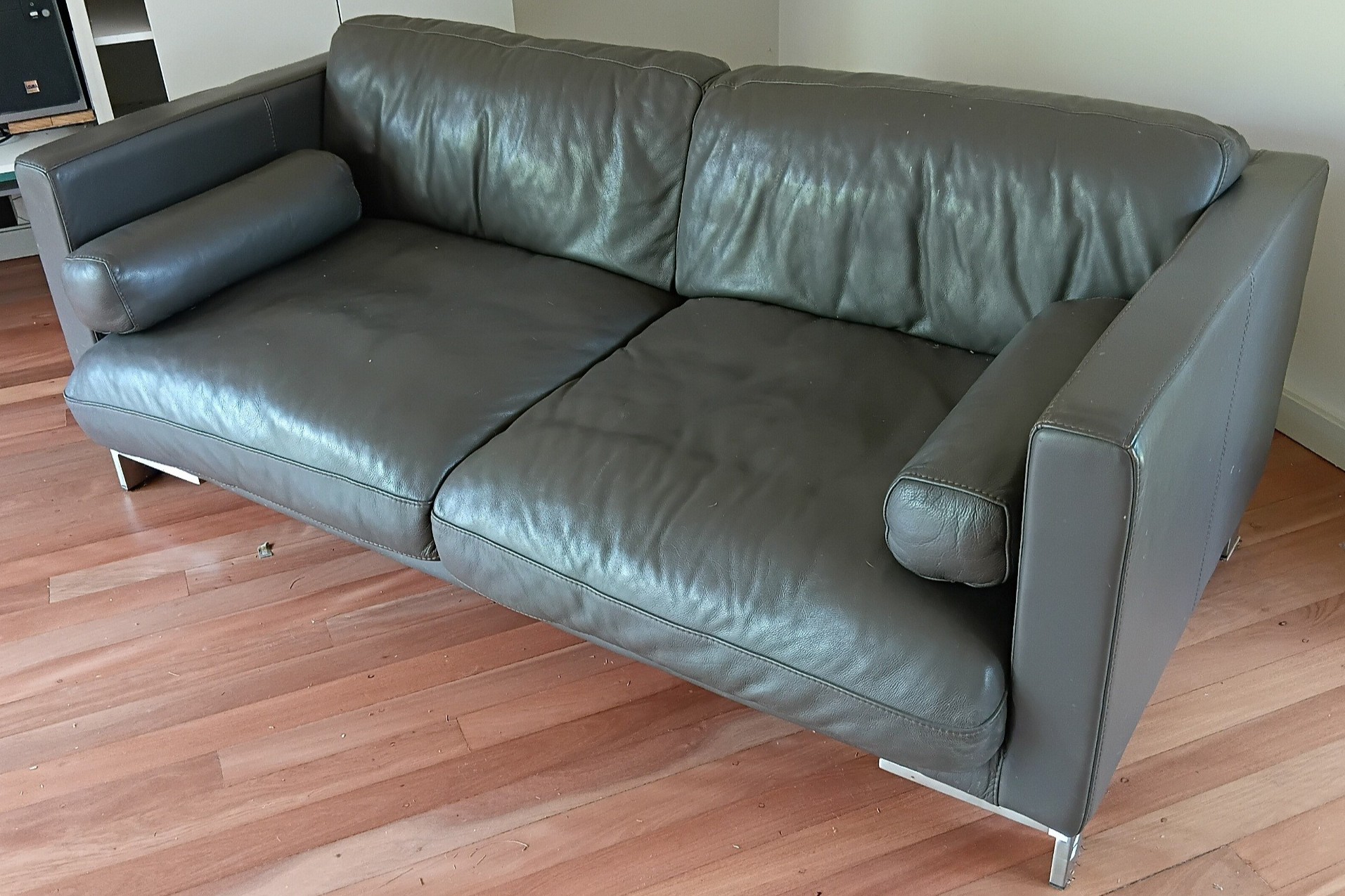 A Coco Republic Leather Sofa