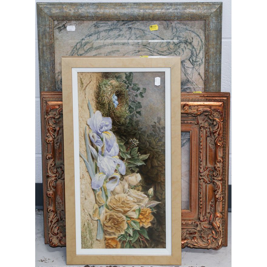 Two Framed Artworks & a Frame