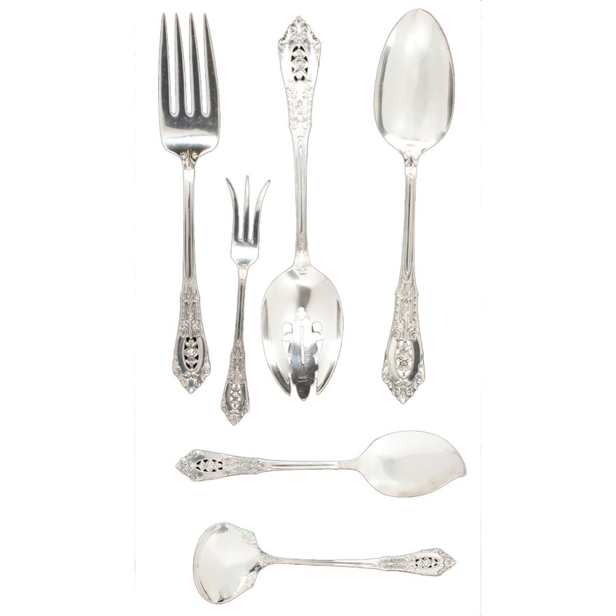 A Lot of Wallace Rose Point sterling serving pieces
