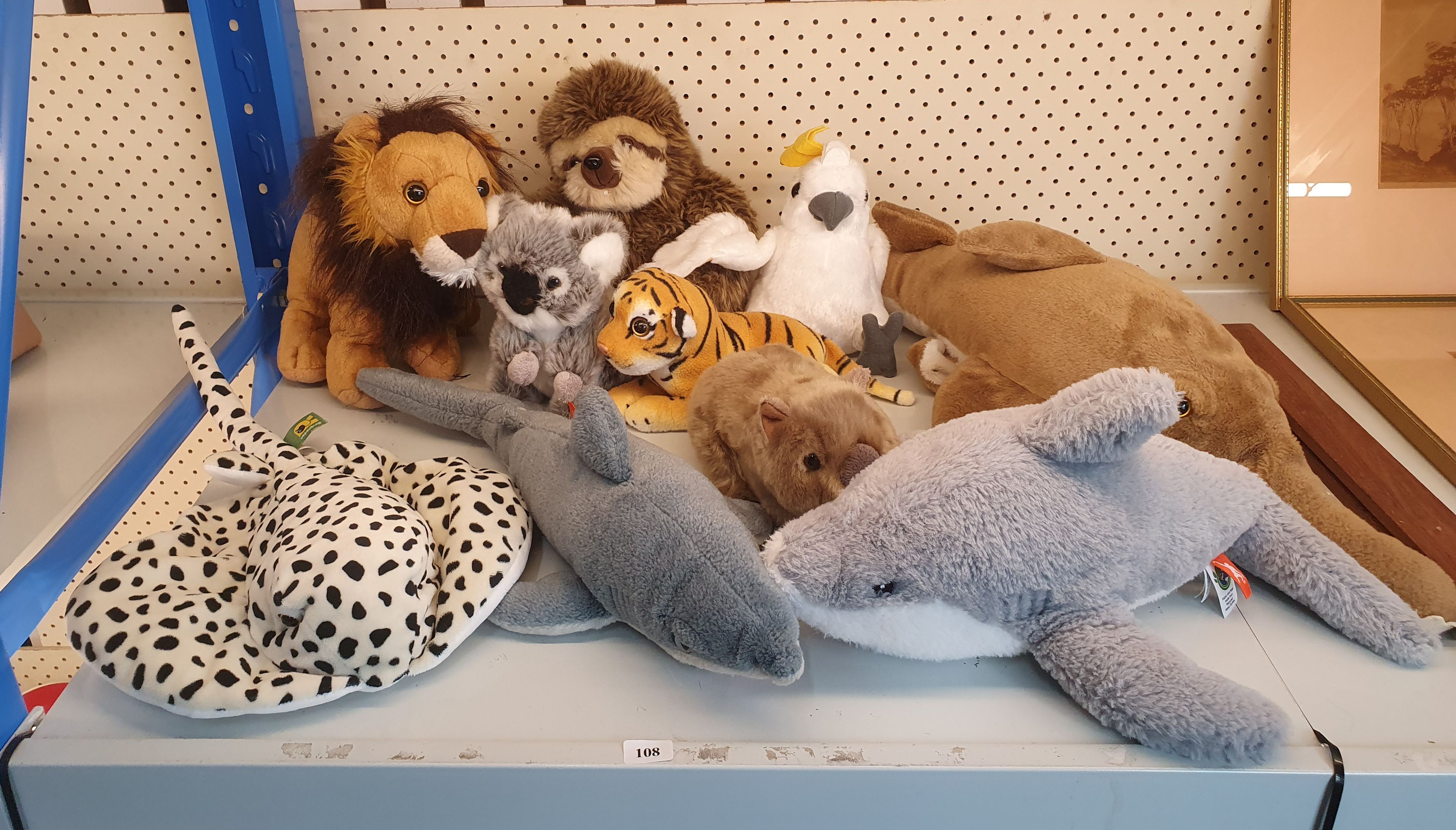 108 · A GROUP OF PLUSH WILD ANIMALS