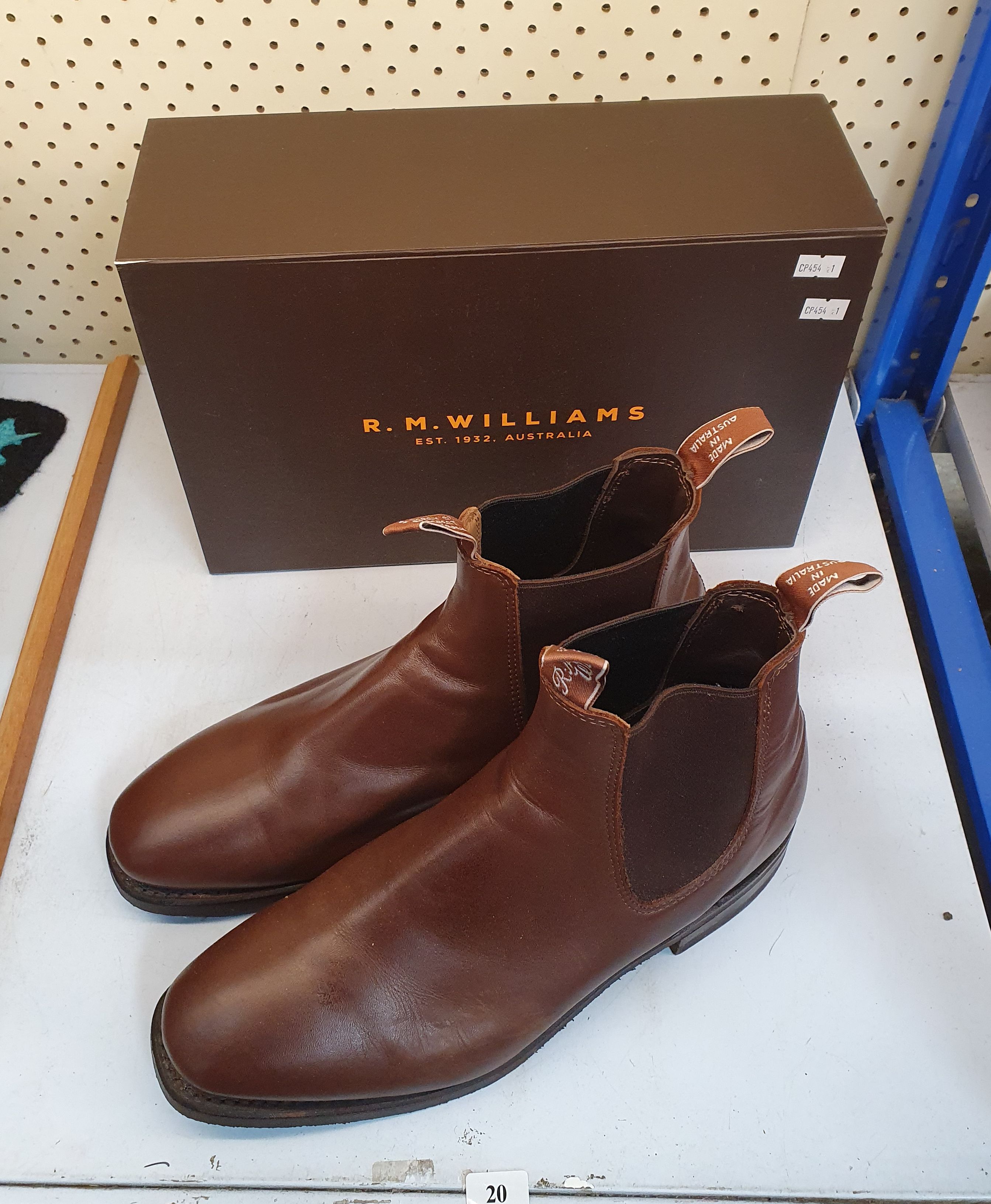 20 · PAIR OF R.M. WILLIAMS CRAFTMAN BOOTS, size 9 H.