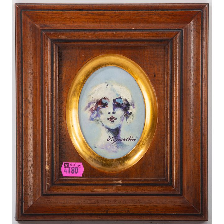 Umberto Bianchini. "Testina," oil