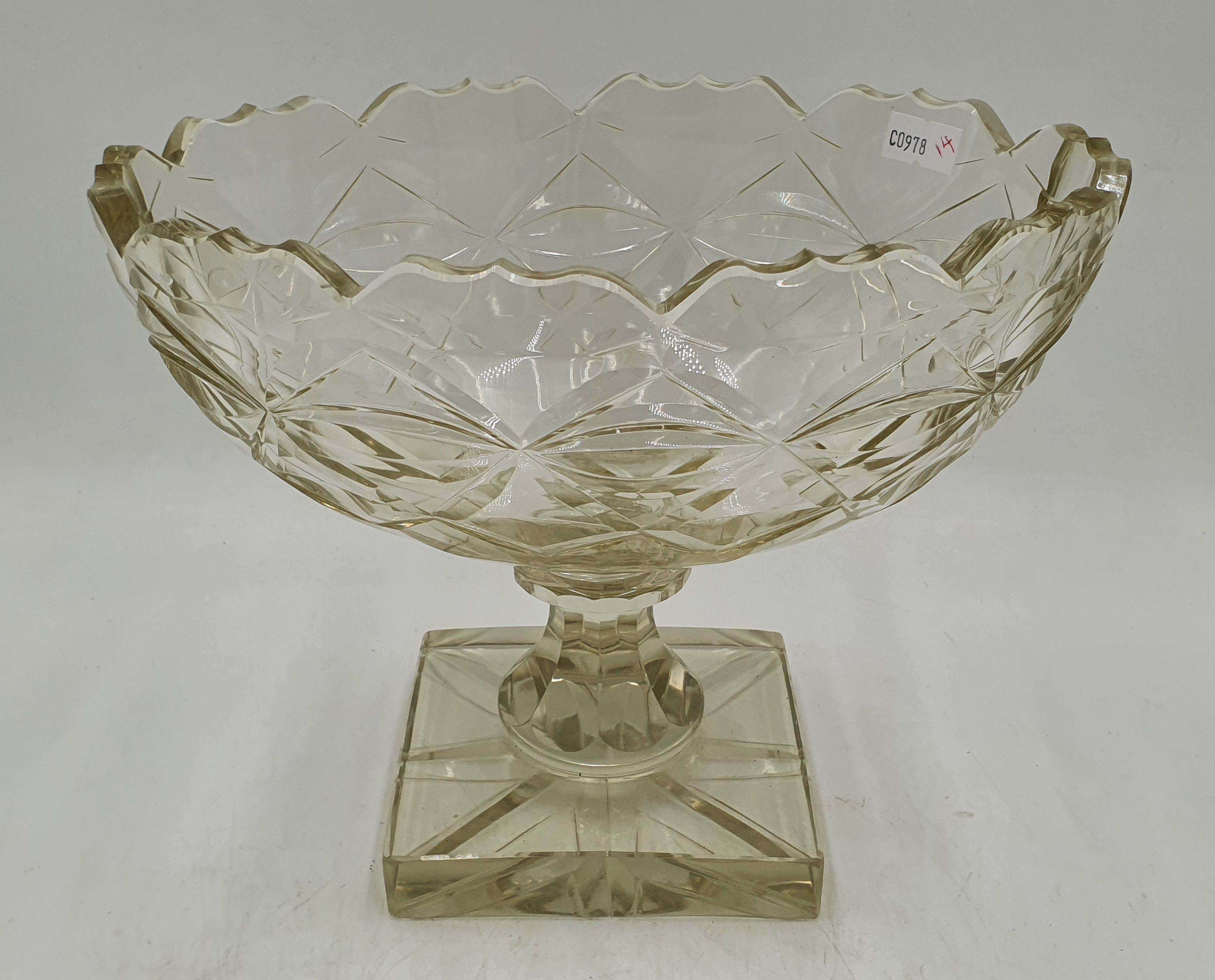 A Vintage Cut Crystal Pedestal Bowl