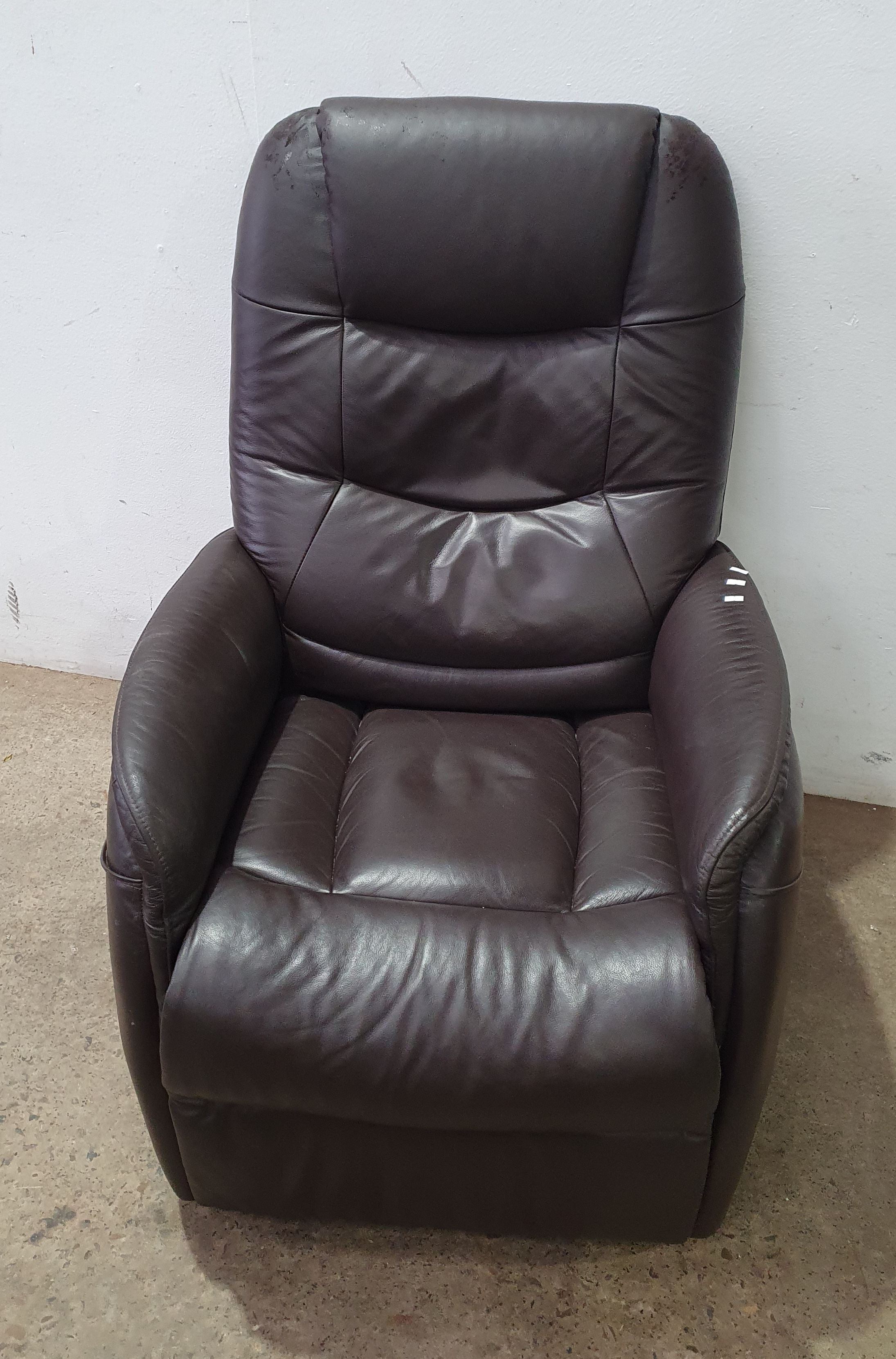A Brown Leather Recliner Chair