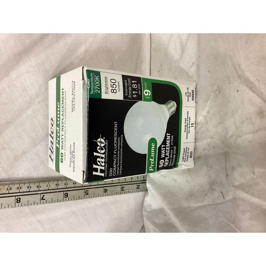 Halco G30 Compact Fluorescent ProLume 60W Replacement, Warm White, 2700K Medium Base (850 Lumen) Light Bulb