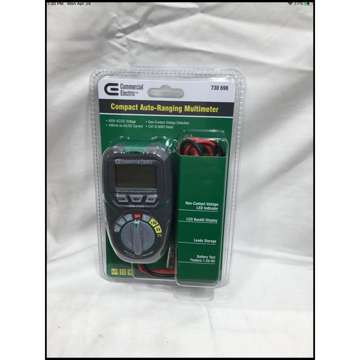Commercial Electric Compact Auto-Ranging Multimeter