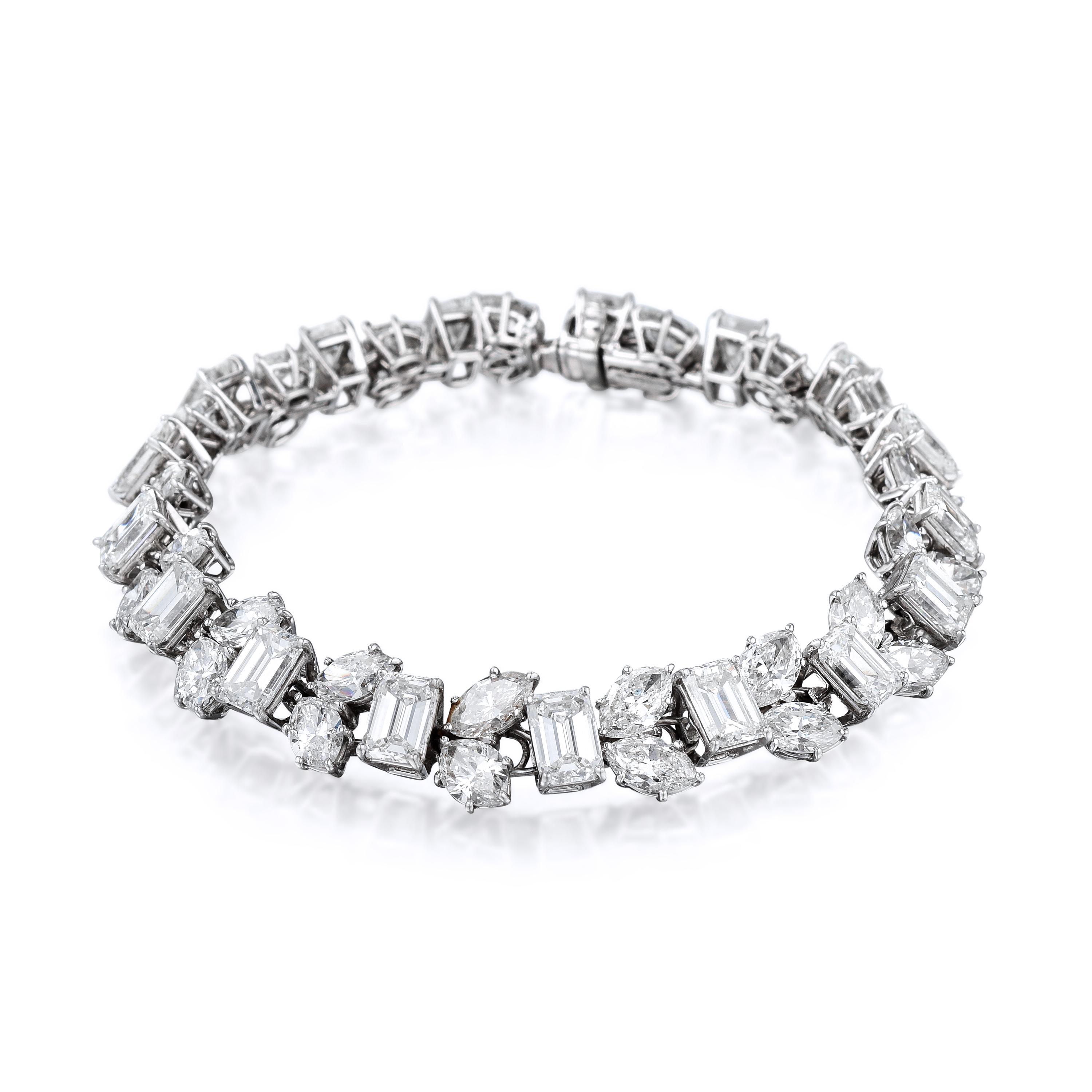 Harry Winston Marquise Shaped Yellow and Colorless Diamond Tennis Brac   Gems Are Forever