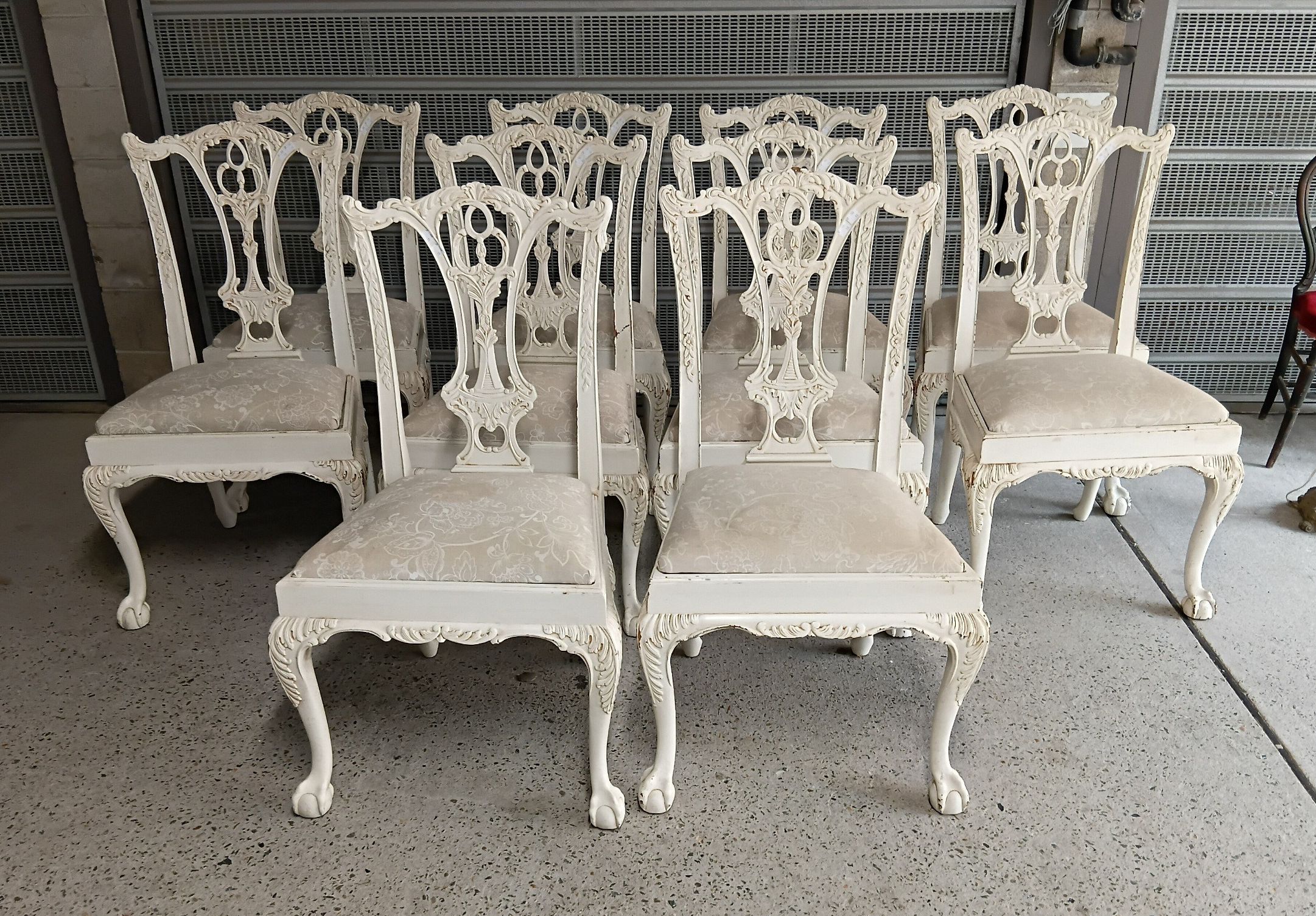 A Set Of Ten Chippendale Style Chairs