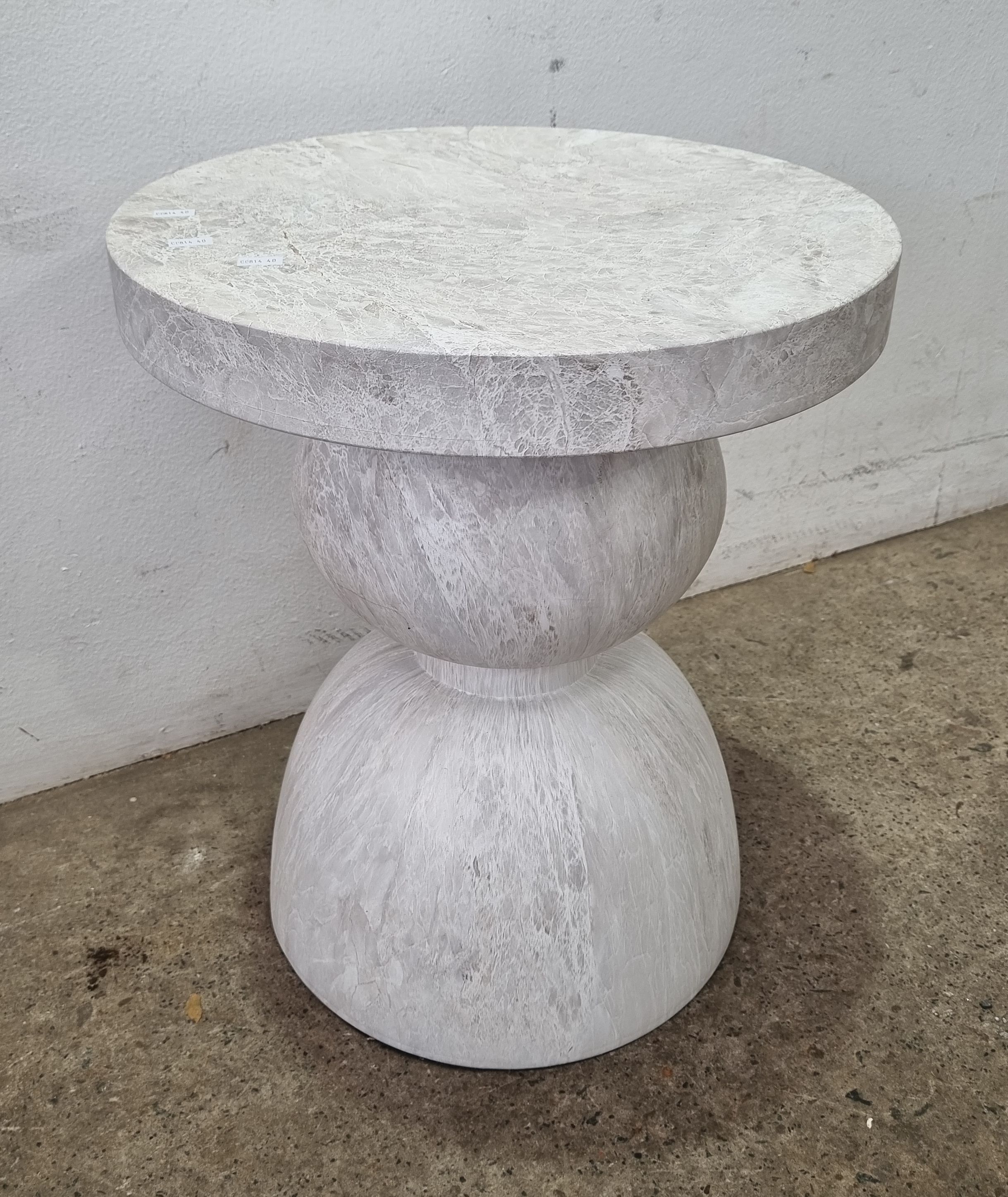 A Contemporary Marble Look Side Table