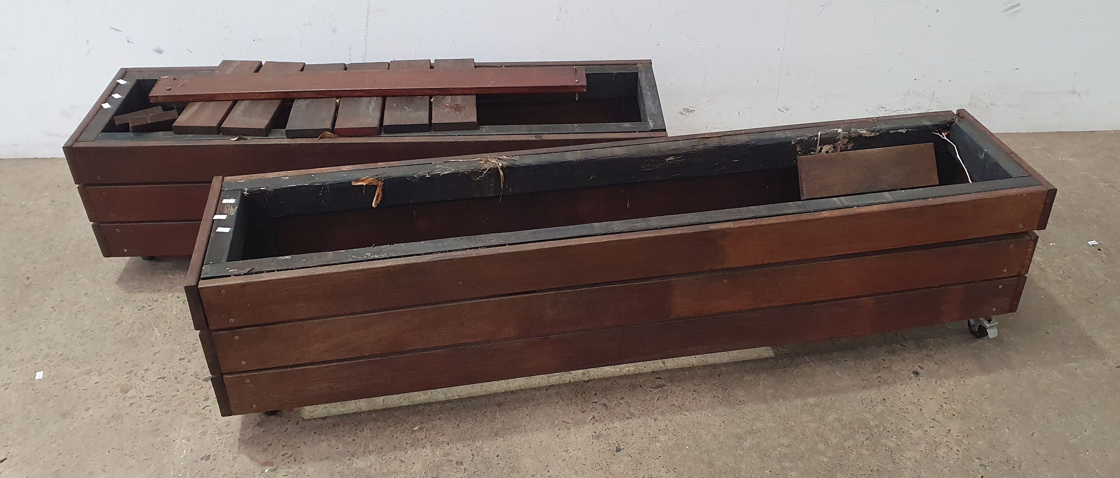 A Pair Fo Timber Plant Boxes