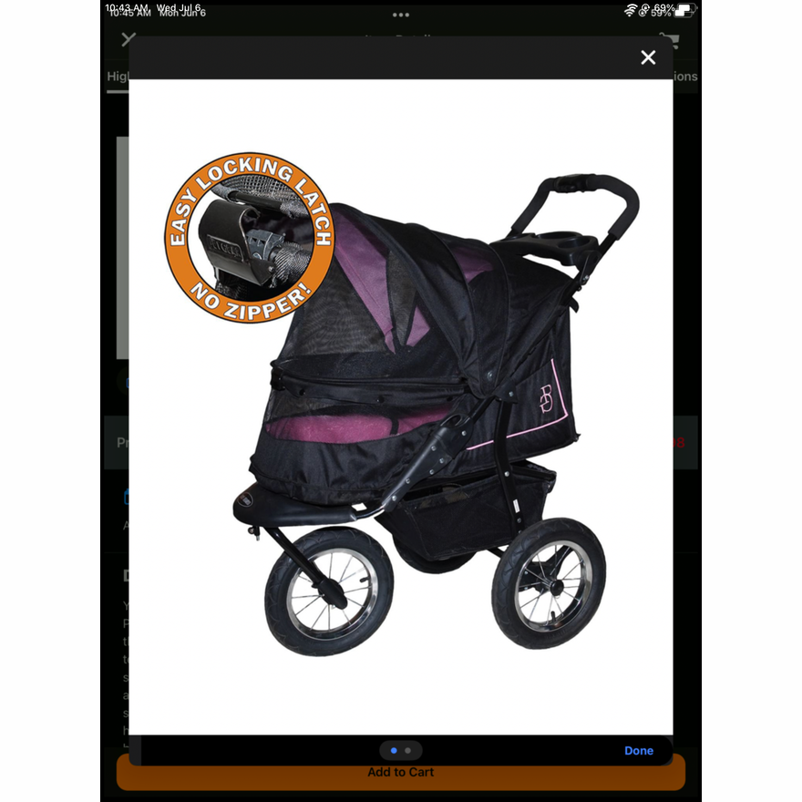 Pet Gear NV No-Zip Dog/Cat Stroller (30x13x22)