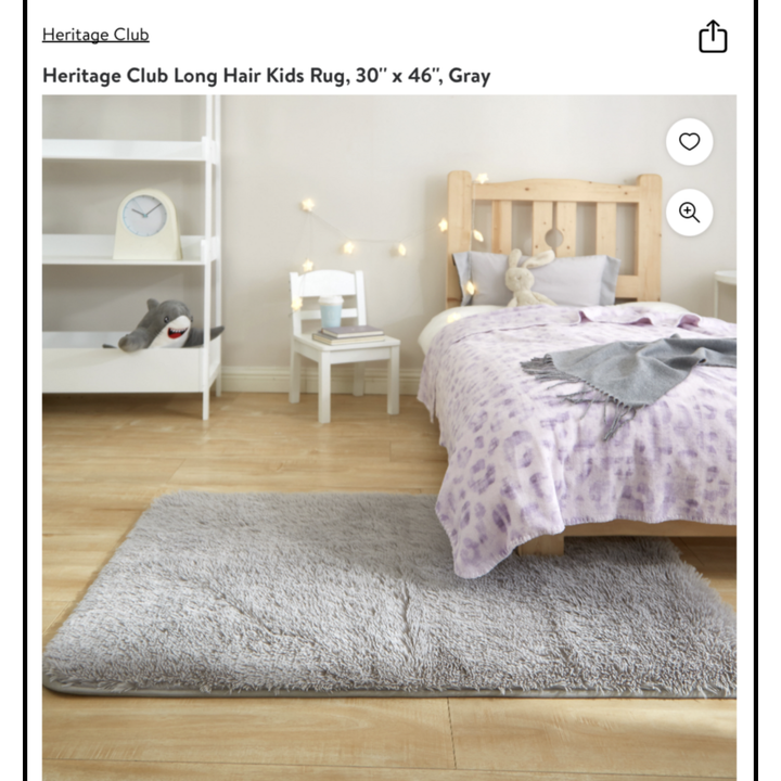 Heritage Club Long Hair Rug 30"x46" (Grey)
