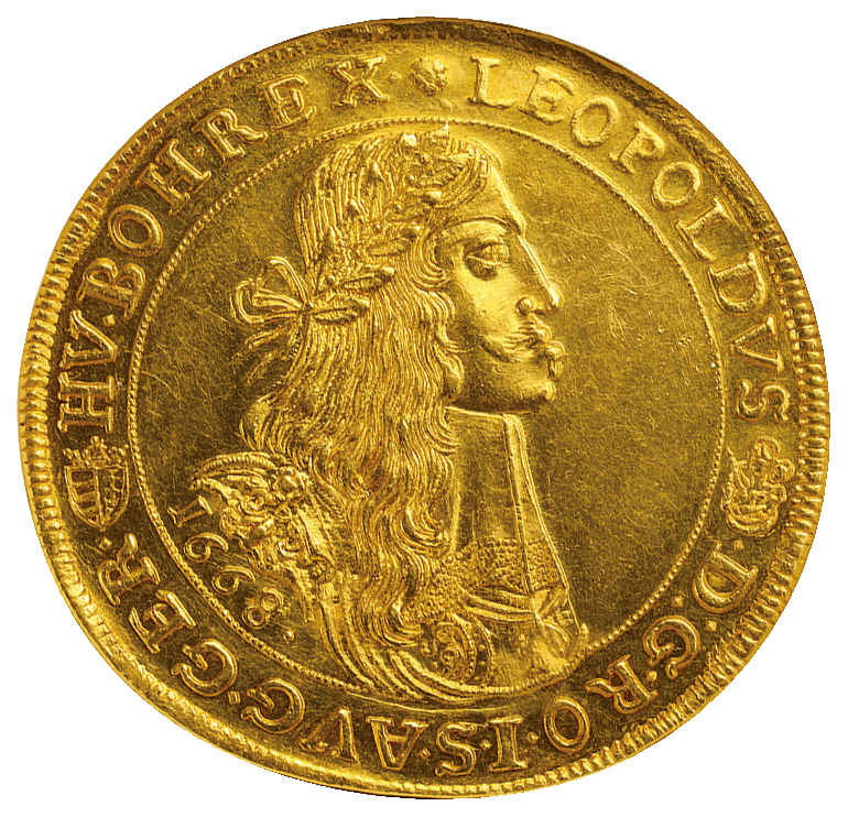 神聖ローマ帝国 オーストリア HOLY ROMAN EMPIRE AUSTRIA レオポルト1世 LEOPOLD I  (1657－1705)10ダカット金貨 10DUCATS 1668(KB)クレムニッツ鋳 KREMNITZ MINT