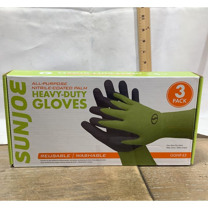 SunJoe All Purpose 3pk Heavy Duty Gloves