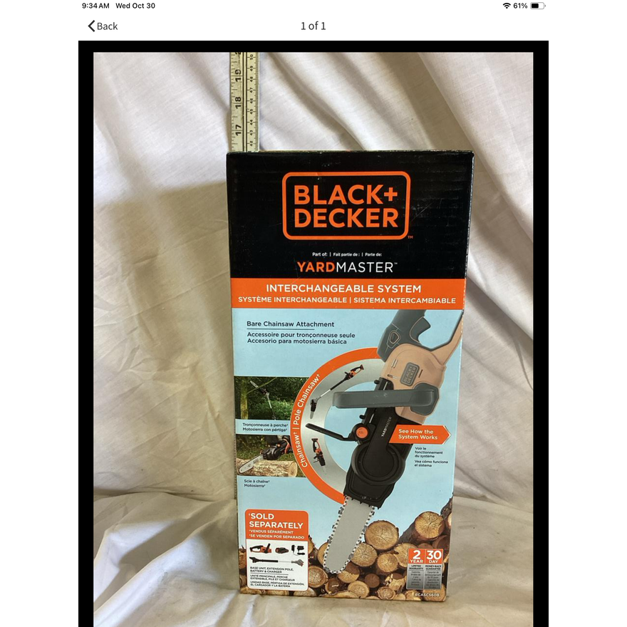 Black + Decker Yard Master Bare Chainsaw Attatchment (Battery & Charger Not Included)