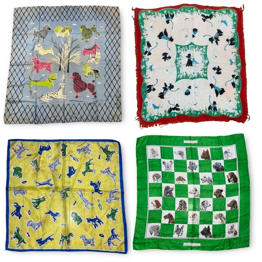 An Assortment of Vintage Dog Novelty Scarves