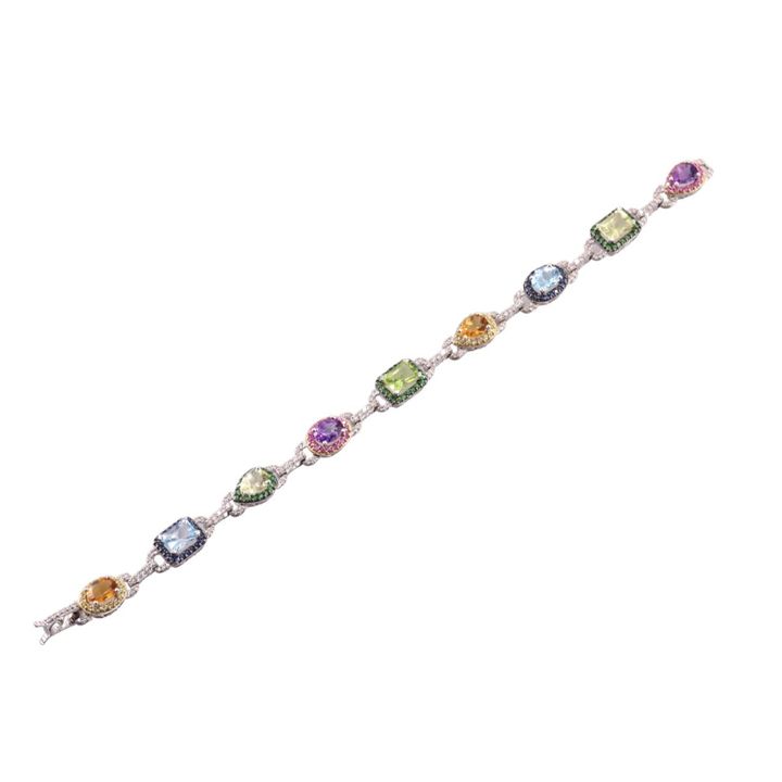 18k Gold 8.43ctw Gemstone Diamond Bracelet