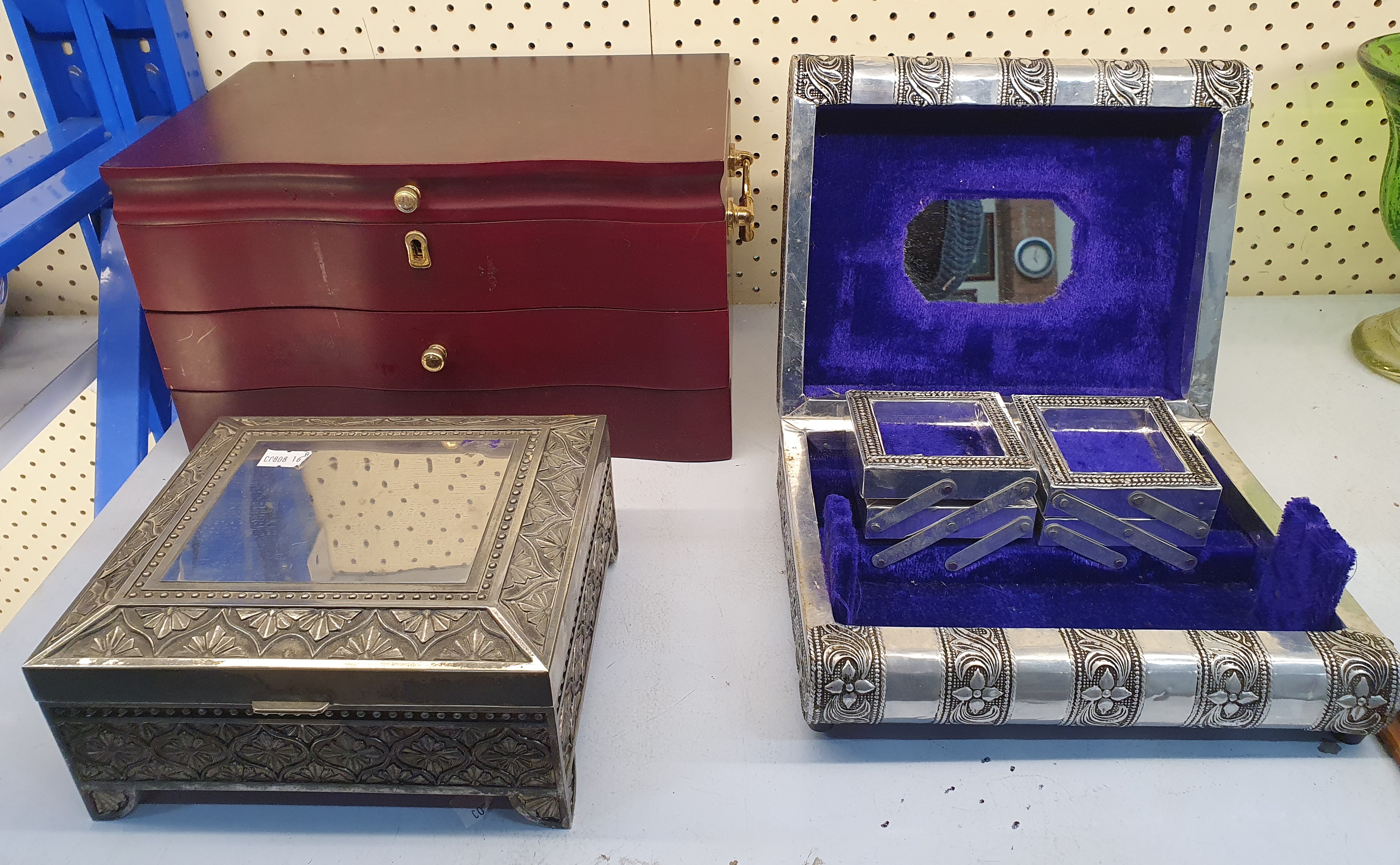 59 · THREE VARIOUS JEWELLERY BOXES