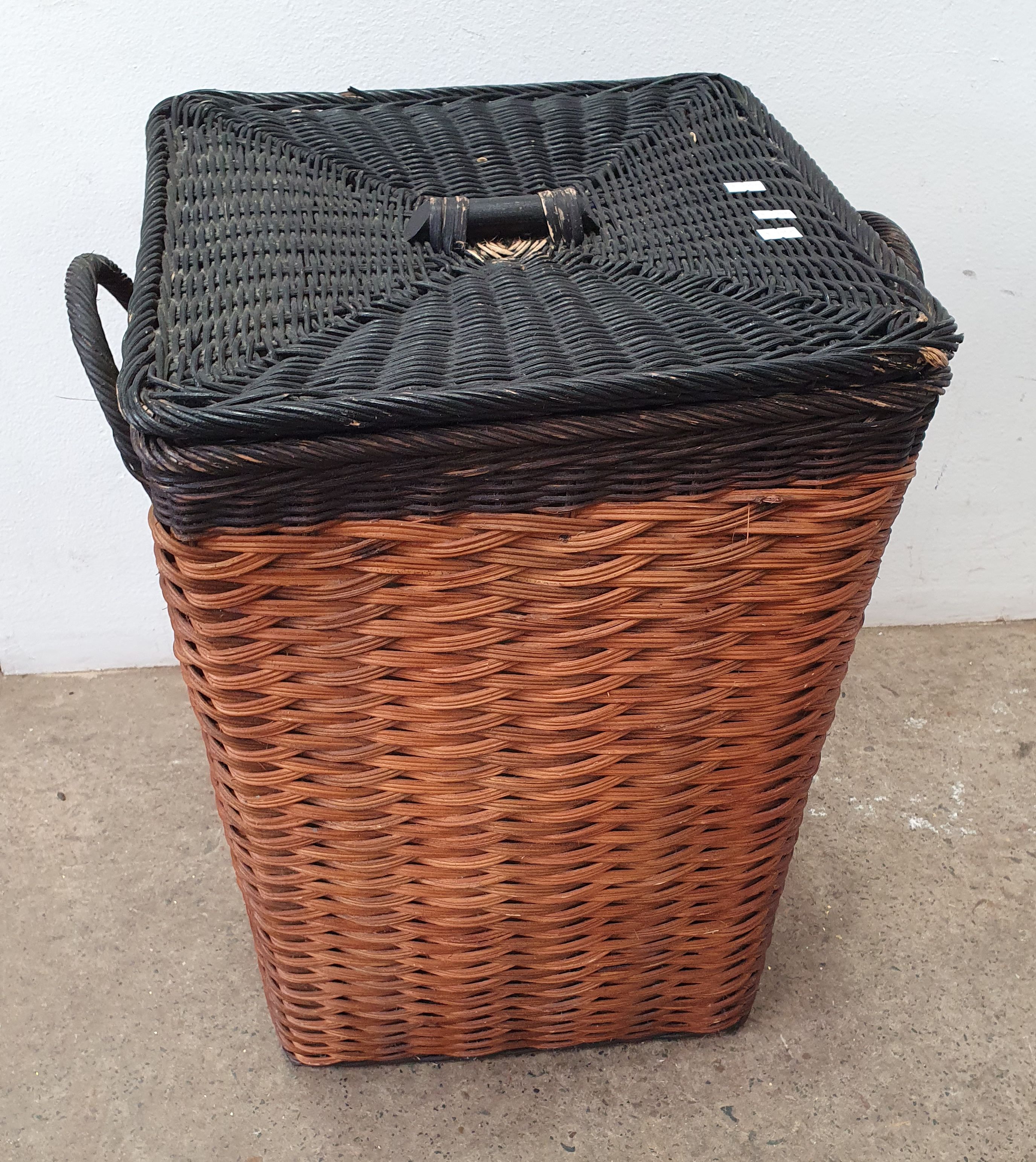 A CANE LAUNDRY HAMPER