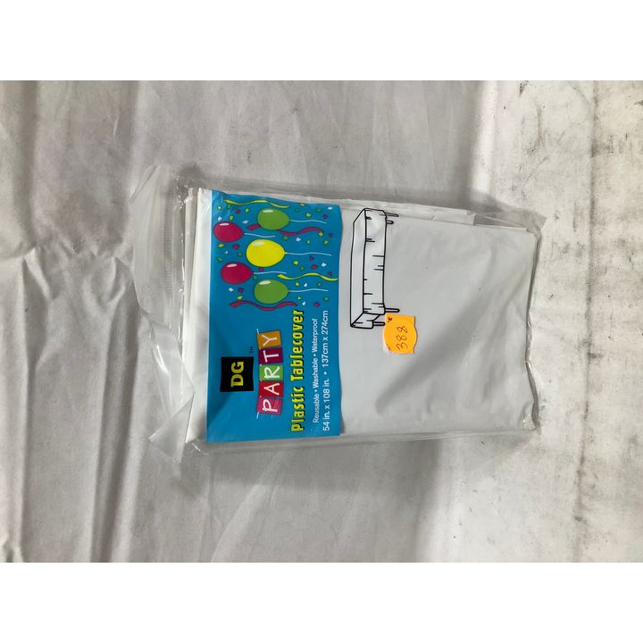 Plastic White Tablecover - 54" x 108"