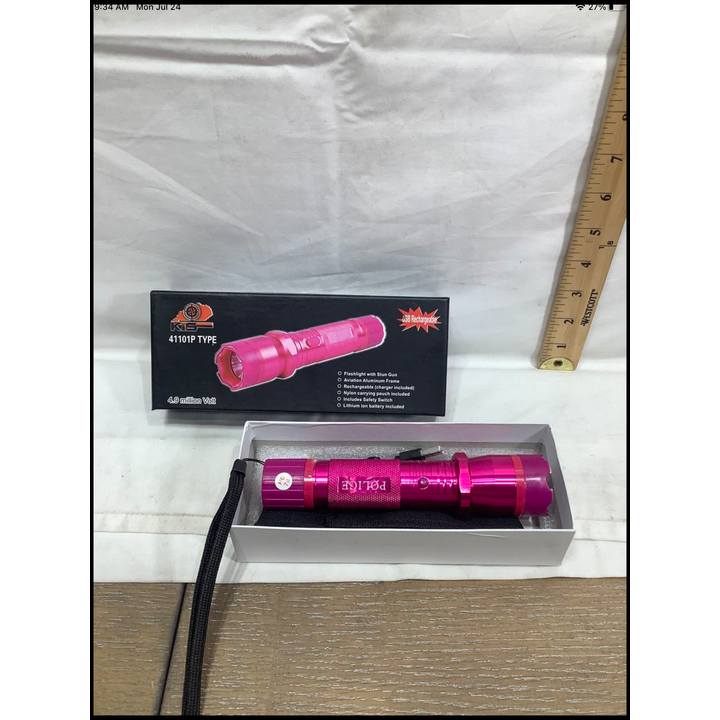KTS Type 41101P Light Flashlight w/ Stun Gun - Pink