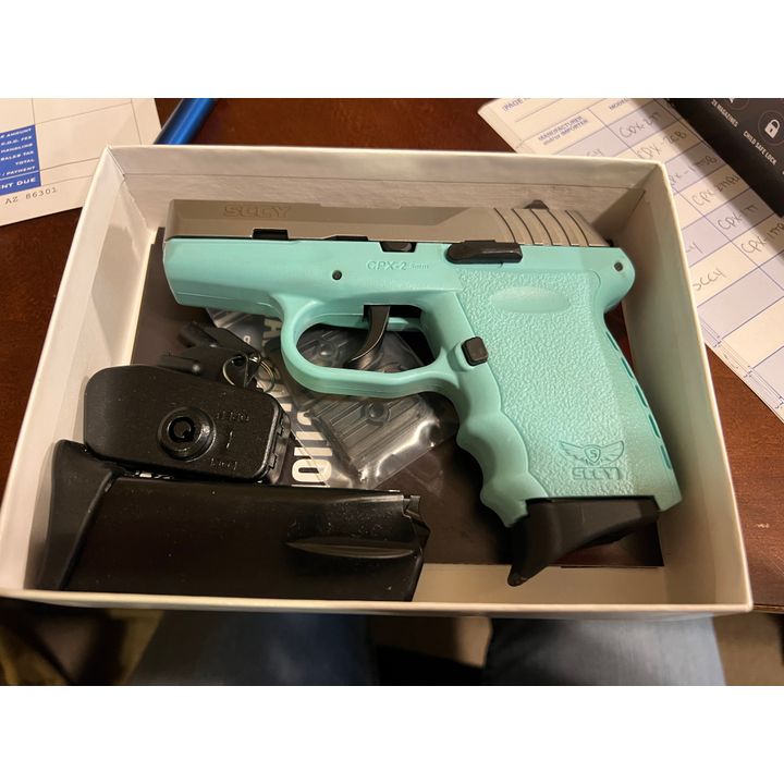 Sccy CPX-2TTSB Stainless Steel/Blue 9mm Semi-Automatic Pistol - NO  Safety