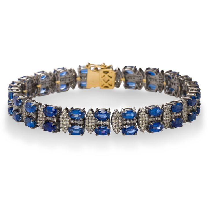 A kyanite and diamond bracelet