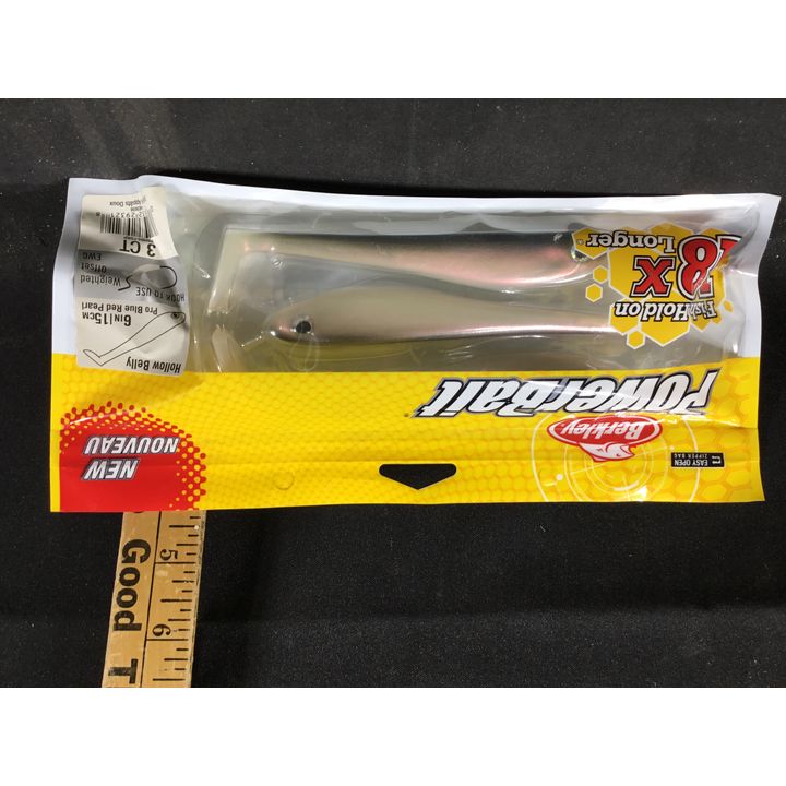 Berkley PowerBait 3ct Hollow Belly 6" Pro Blue Red Pearl