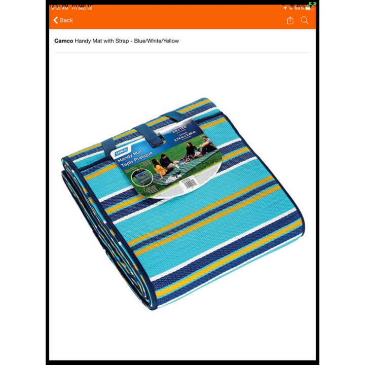 Camco Handy Mat w/Strip- Blue, White & Yellow