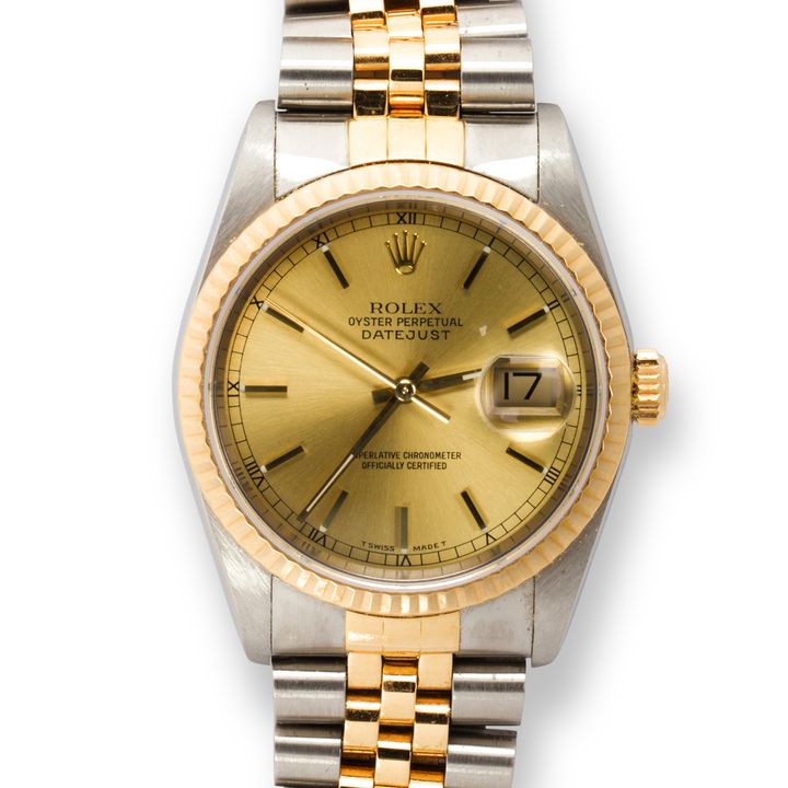 An eighteen karat gold and stainless steel two-tone wristwatch, Oyster Perpetual DateJust, Rolex