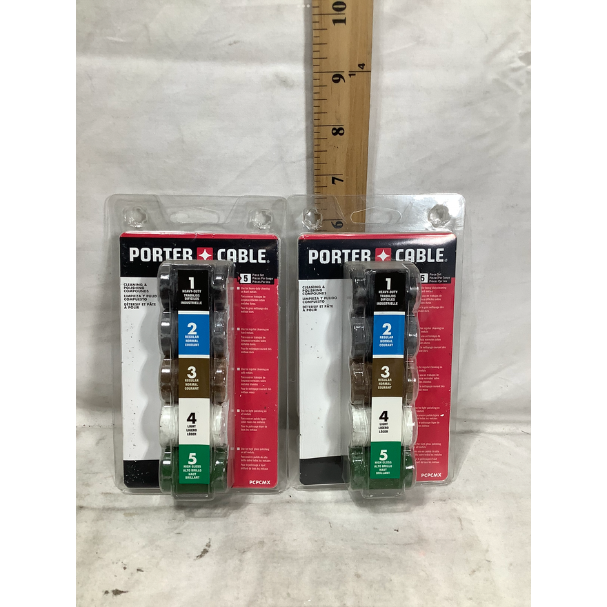 (2) Porter Cable 5pc Cleaning & Polishing Compounds