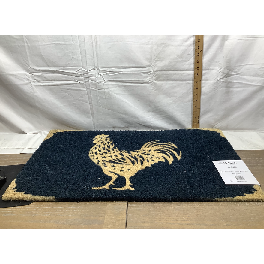 Avera Product 17"X29" Coir Mat Blue Rooster