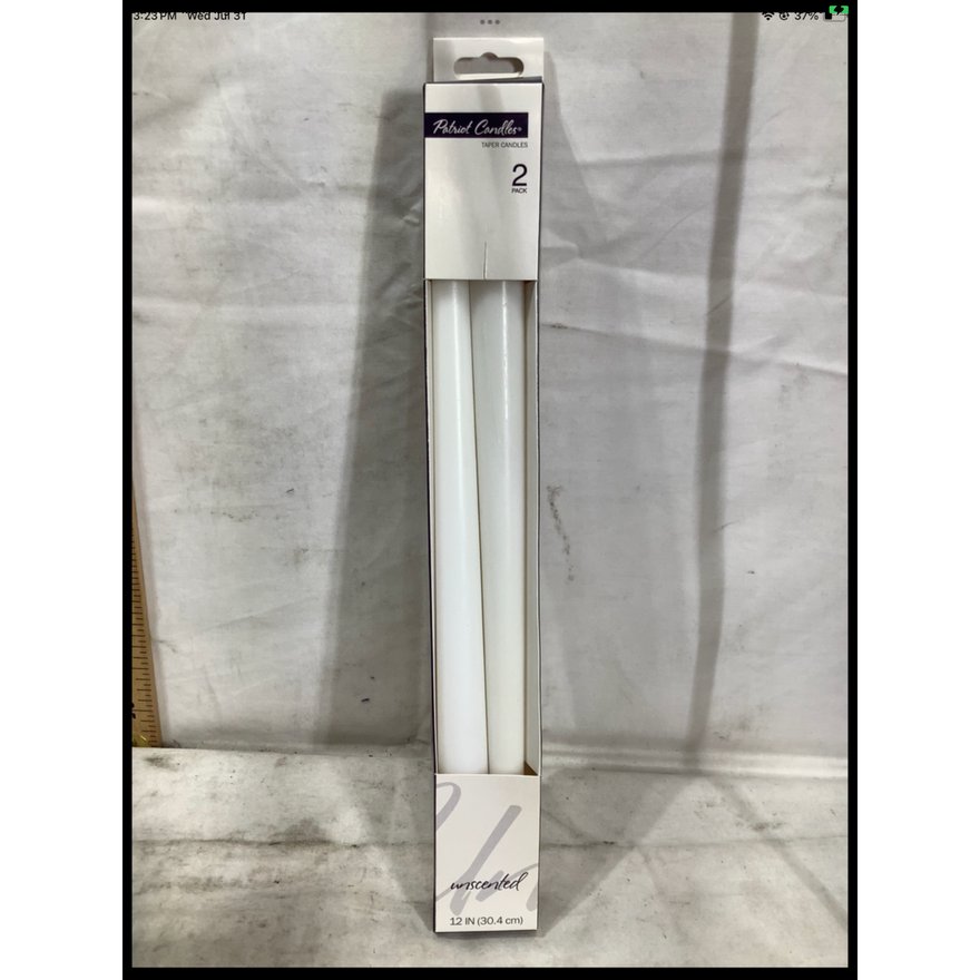 2pk Patriot Candle Taper Candle 12" Long Unscented