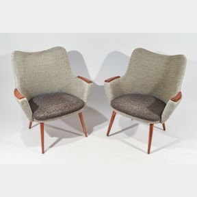 PAIR OF DANISH MOGENS HANSEN NO. 2 EASY CHAIRS