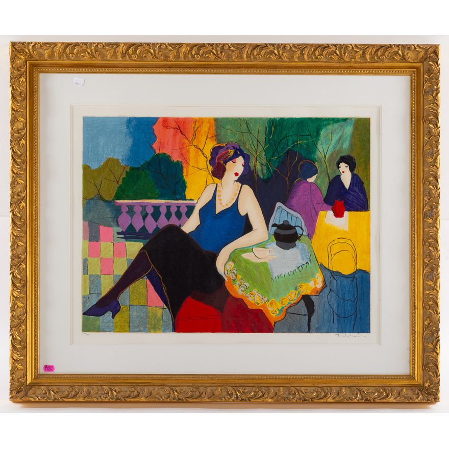 Isaac Tarkay. "Fame," color screenprint