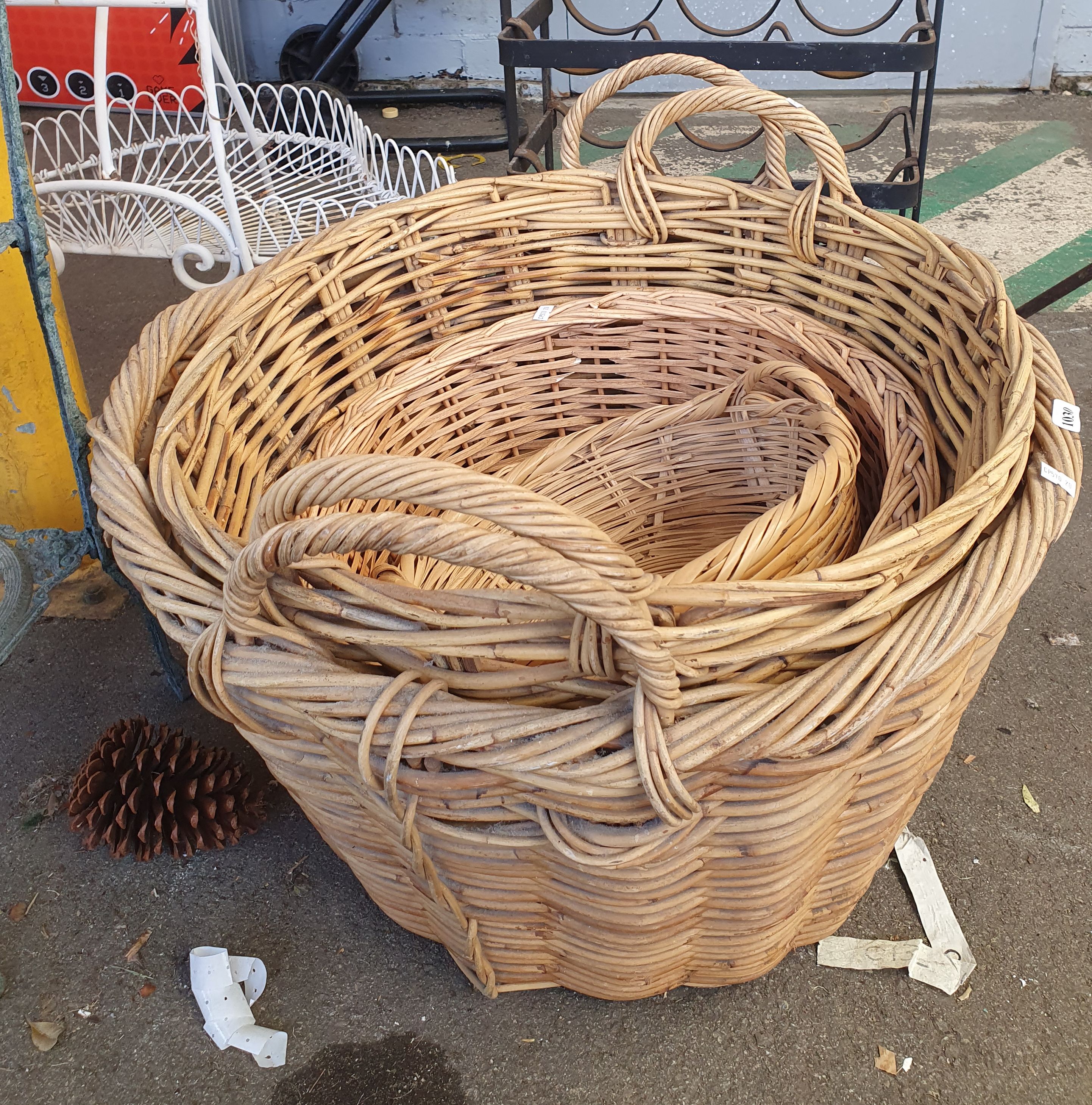 1030 · A GROUP OF CANE BASKET