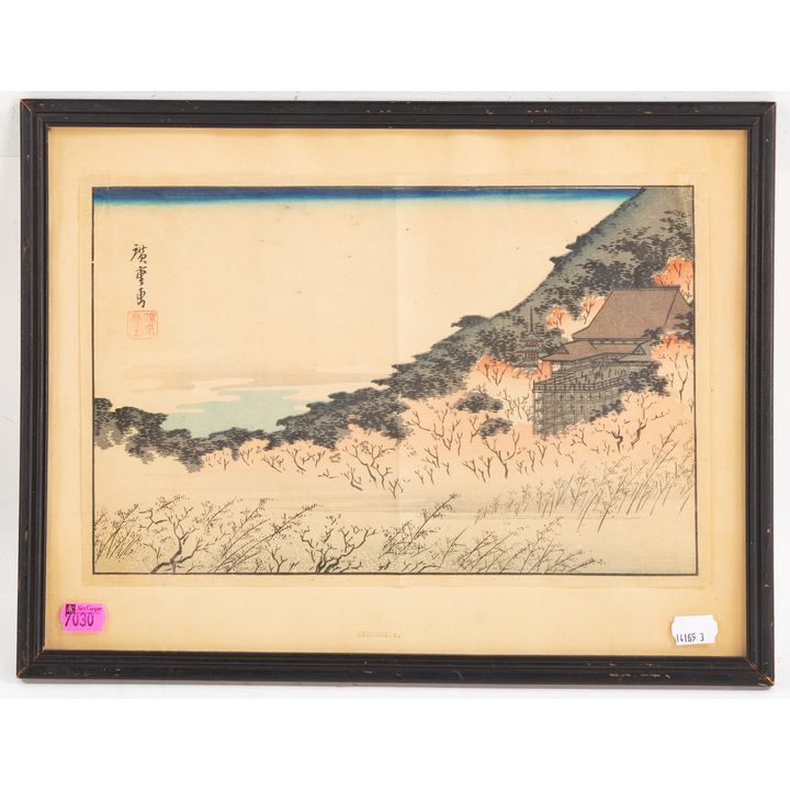 Ando Hiroshige. "Landscape (Kiyomizudera)" woodcut
