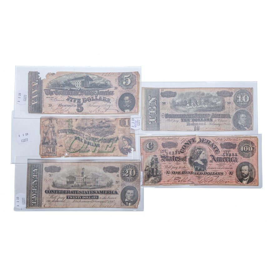 Collection of Variable Confederate Currency