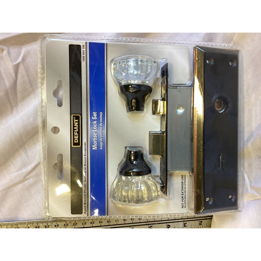 Defiant Mortise Lock Set- Aged Bronze Finish (Not For Exterior Use)