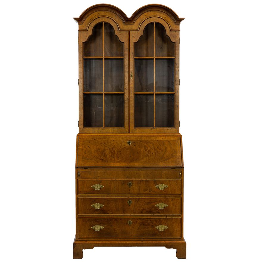 A Queen Anne style double dome secretary