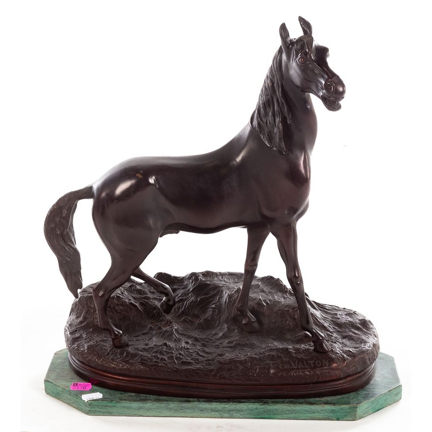 After Charles Valton. Horse, bronze