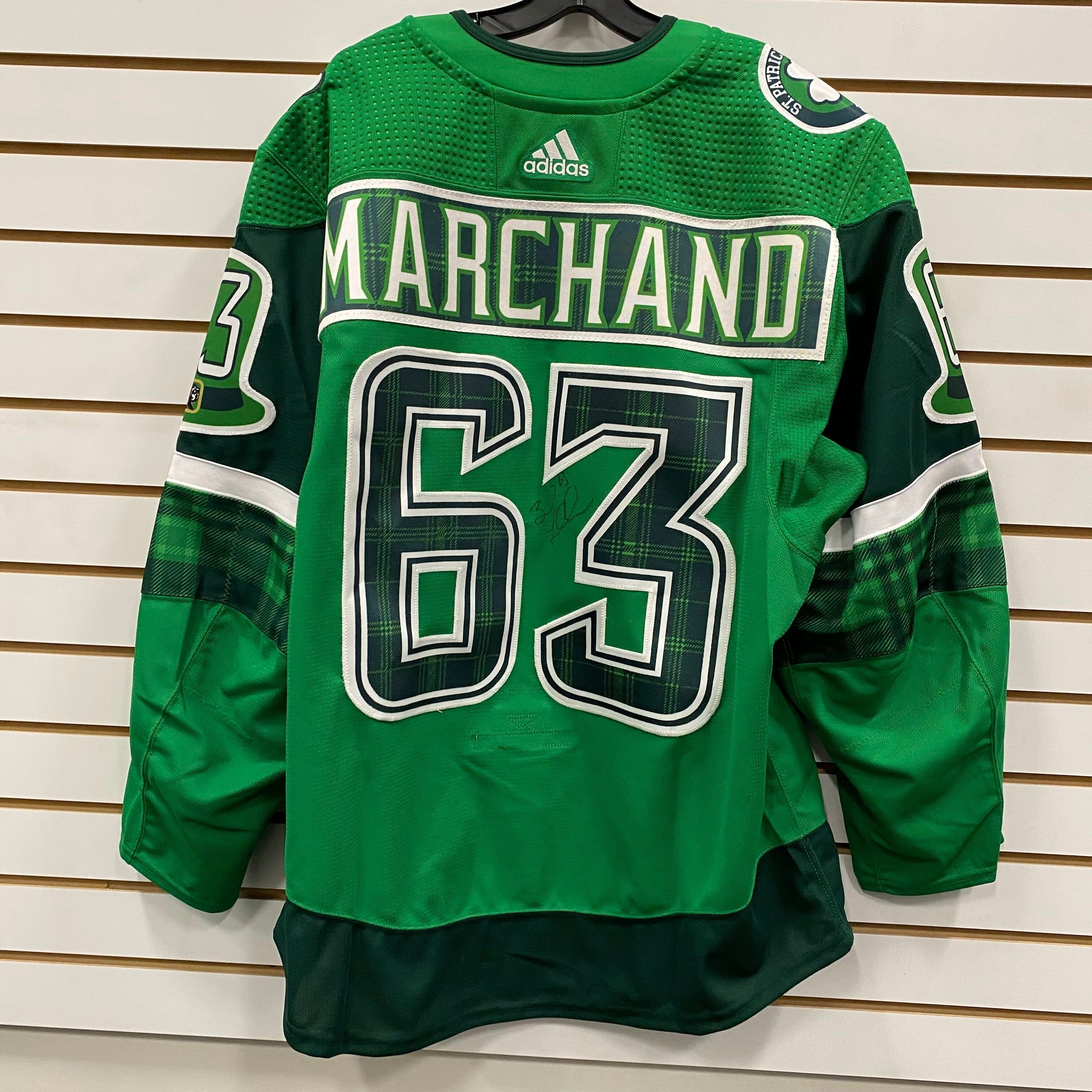 Autographed Brad Marchand Jersey - Franchise Number 20x24 Frame