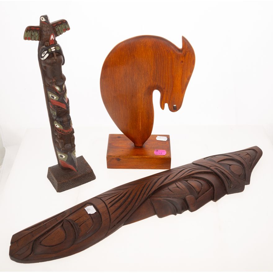 Three Wood Carved Works