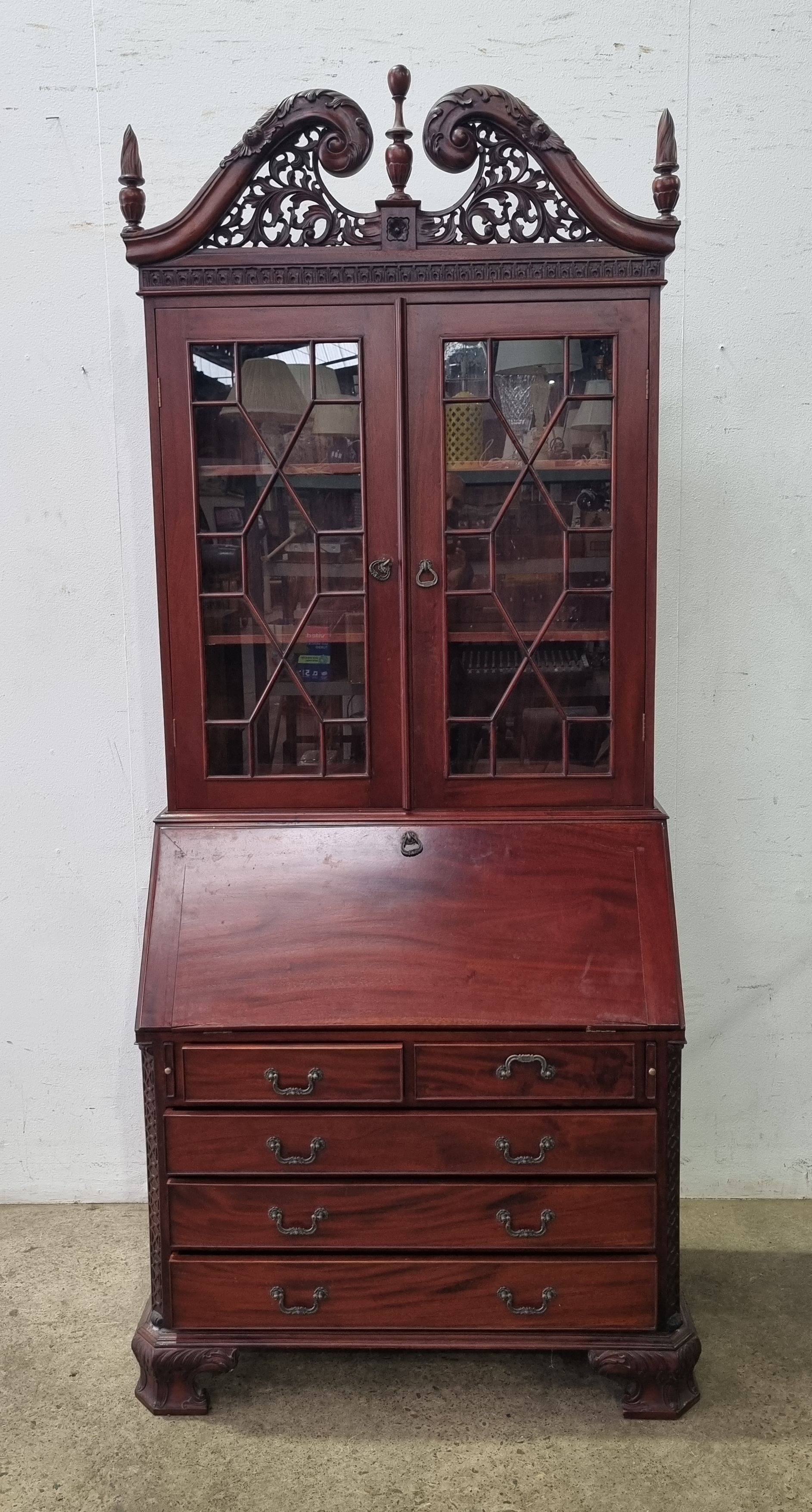 A Mahogany Bureau Bookcase