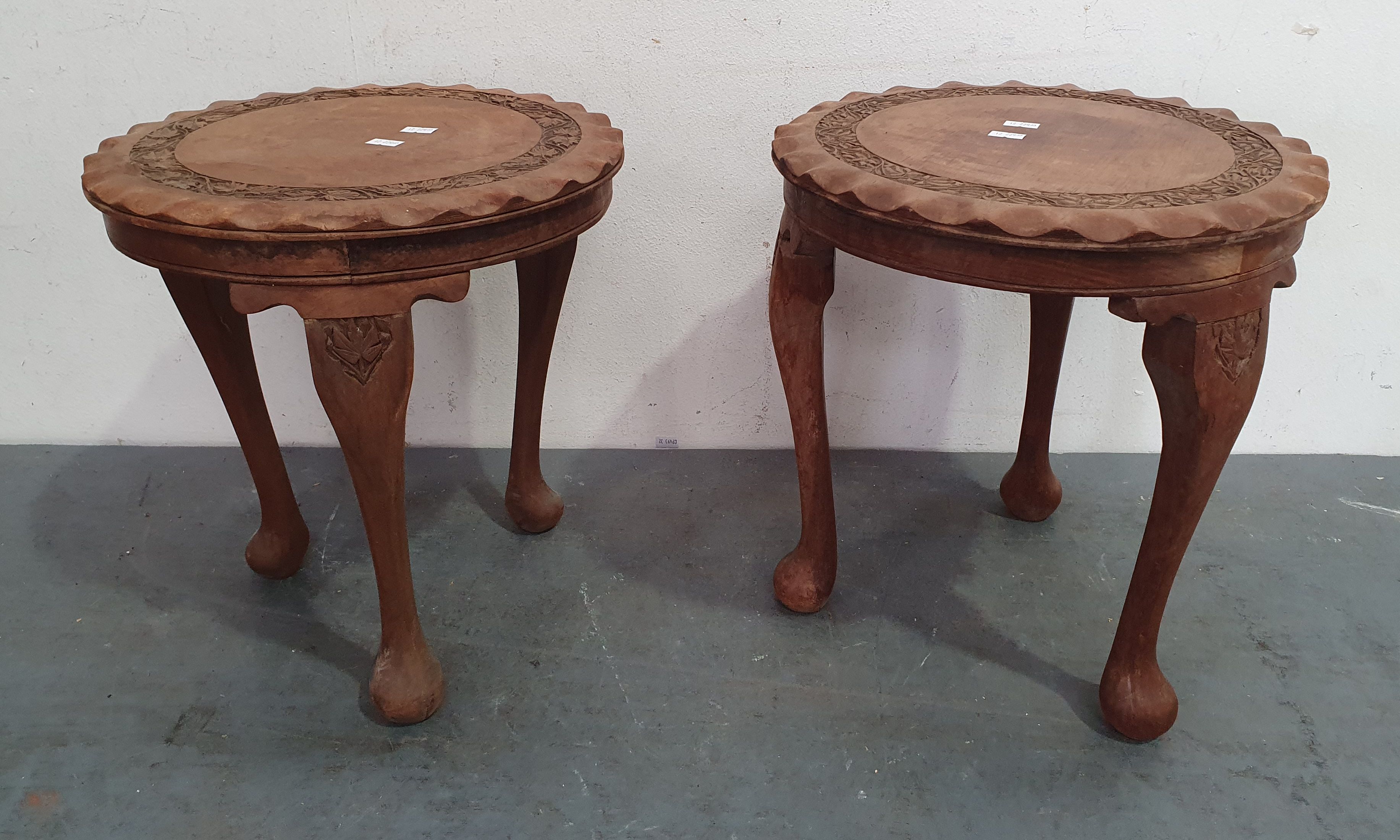 A Pair Of Oriental Style Occasional Tables