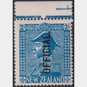 NZ Officials, 1928 2/- Admiral with top selvedge. Jury cat $700. MUH.…